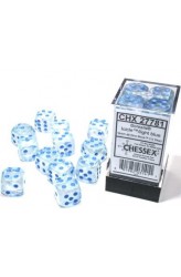 Chessex Dobbelsteen 16mm Borealis Icicle / Light Blue Luminary Chessex Dobbelsteen 16mm Borealis Icicle / Light Blue Luminary